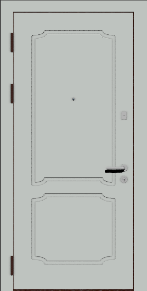 Металлическая входная дверь с отделкой эмаль светло серая